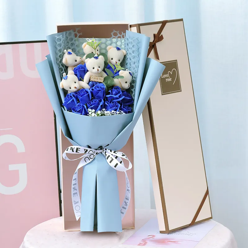 6 Bear Soap Flower Bouquet